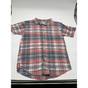 Smiths American Short Sleeve Plaid Boys Size 14-16 L Button Up